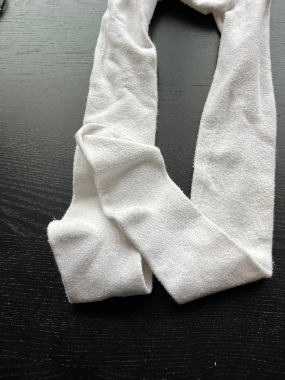 Girls White Knit Tights Size 12-14 Full Length Cozy Warm Stretch Stockings